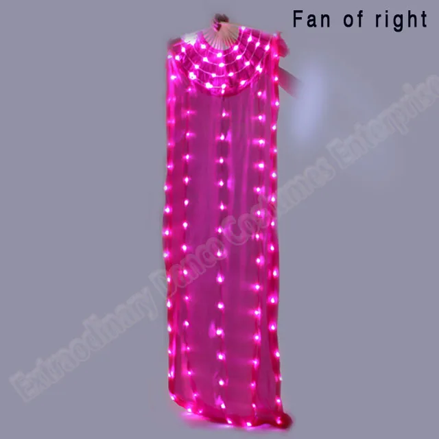 fuchsia right hand Женский светодиодный светильник для танца живота, для фанатов, для выступлений, ручной светильник, блестящий, плиссированный, праздничный, карнавальный - Цвет: fuchsia right hand