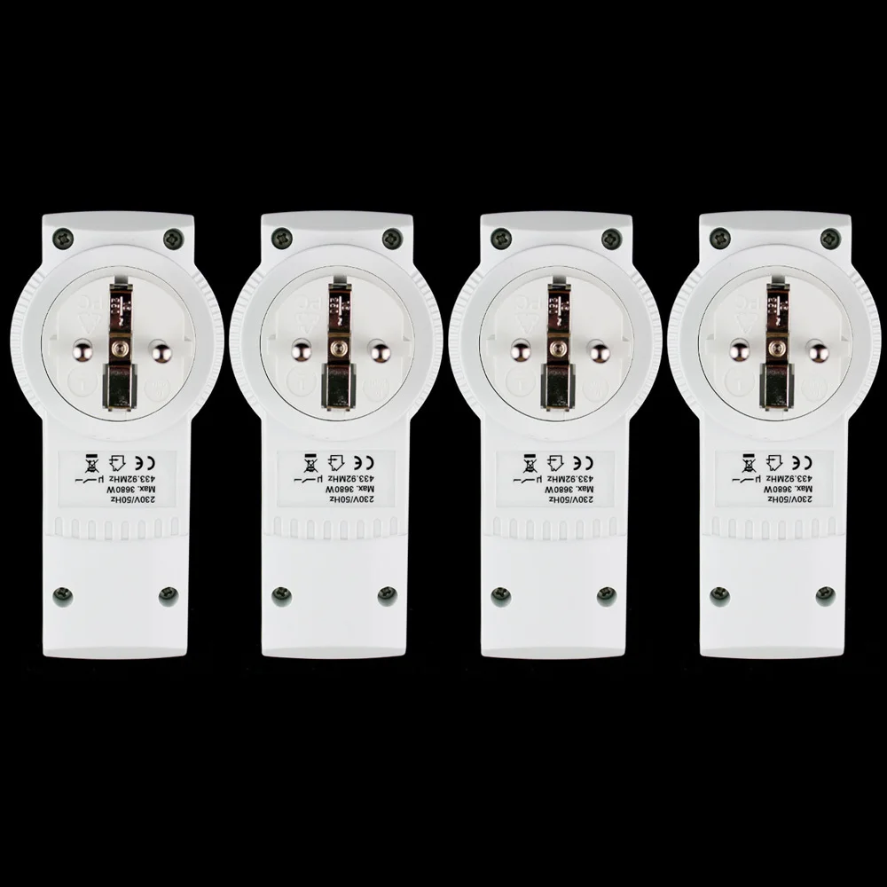 2015 New EU Plug Energy Saving Remote Control Socket Power Outlet Switch Set 4 Wireless Plugs with Electronic |