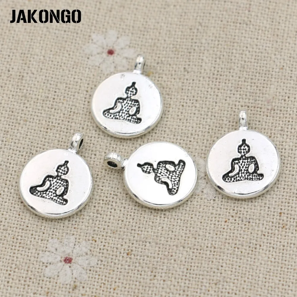 10 шт. посеребренные подвески в античном стиле для йоги Будды Подвески браслета