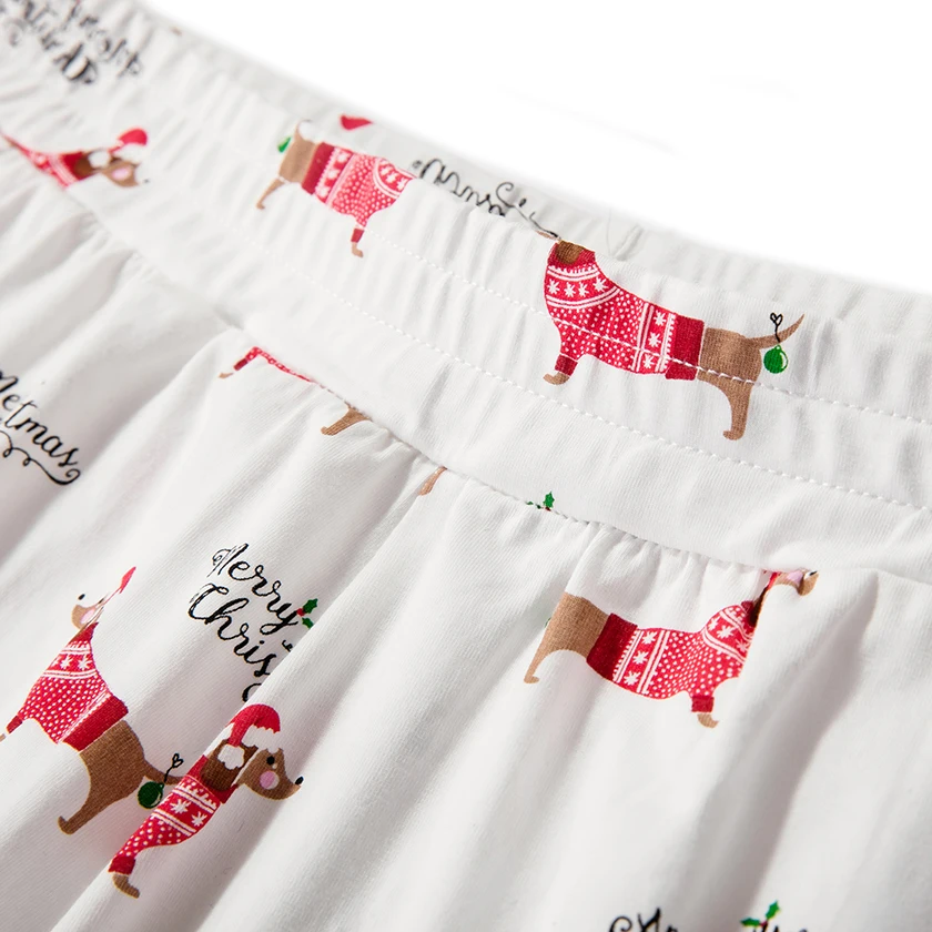Рождество 2019 для женщин пижамы девочек Домашняя одежда короткий рукав топ шорты 2