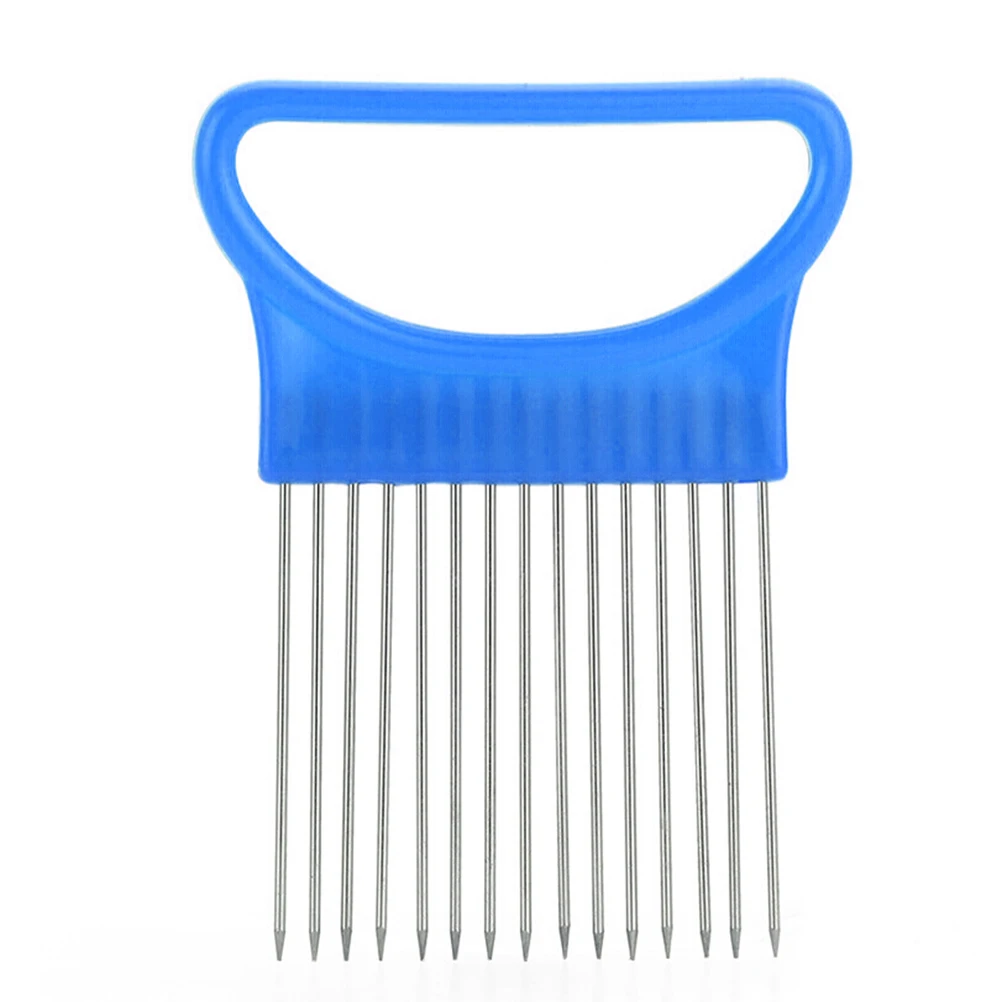 12-Prong Onion Holder Cutter Slicer with Plastic Handle for Tomato Vegetable Lemon Potato(Blue) | Дом и сад