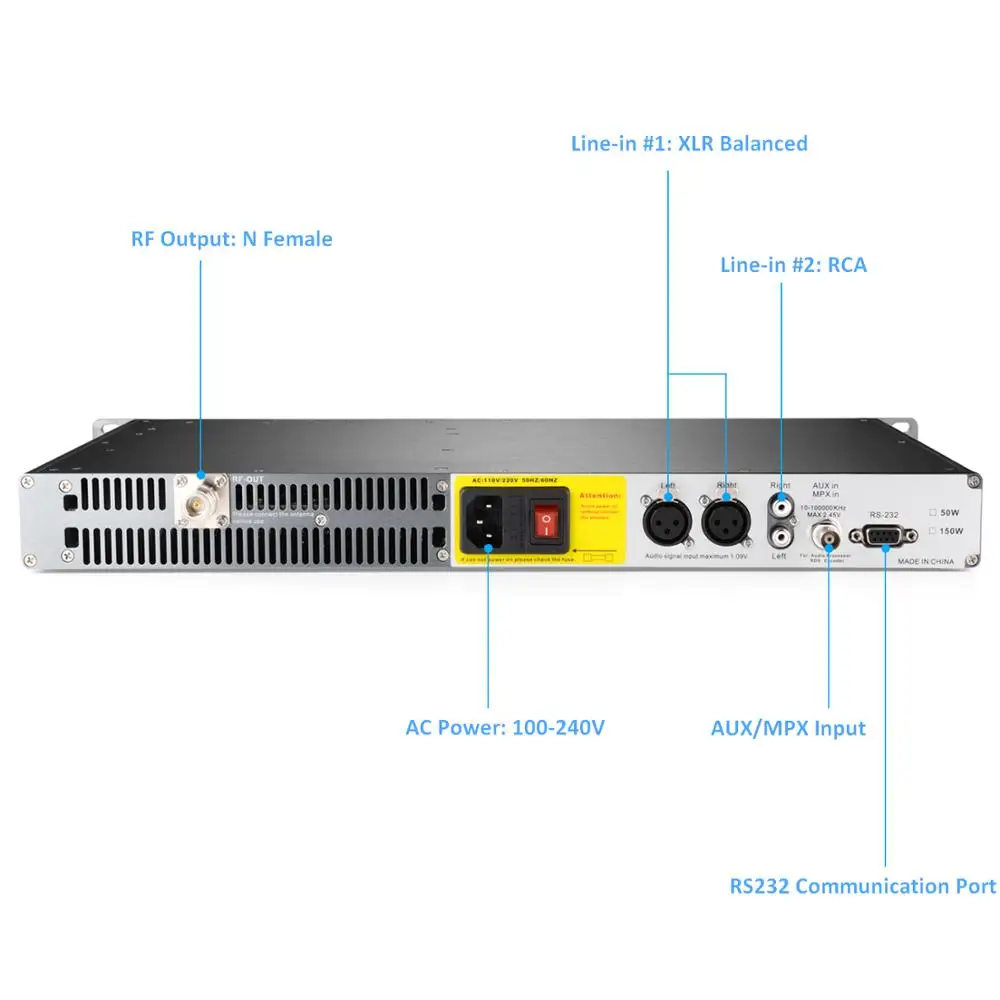 FMUSER FMT5.0-50H 50 Ватт fm-передатчик + DP100 дипольная FM антенна комплект для езды в