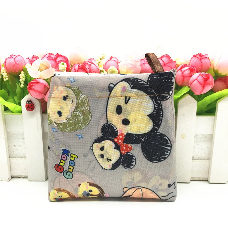 Disney мультфильм складывающаяся сумка для покупок Микки Маус мешок хранения Высокая производительность зеленая сумка ручной мультфильм плеча