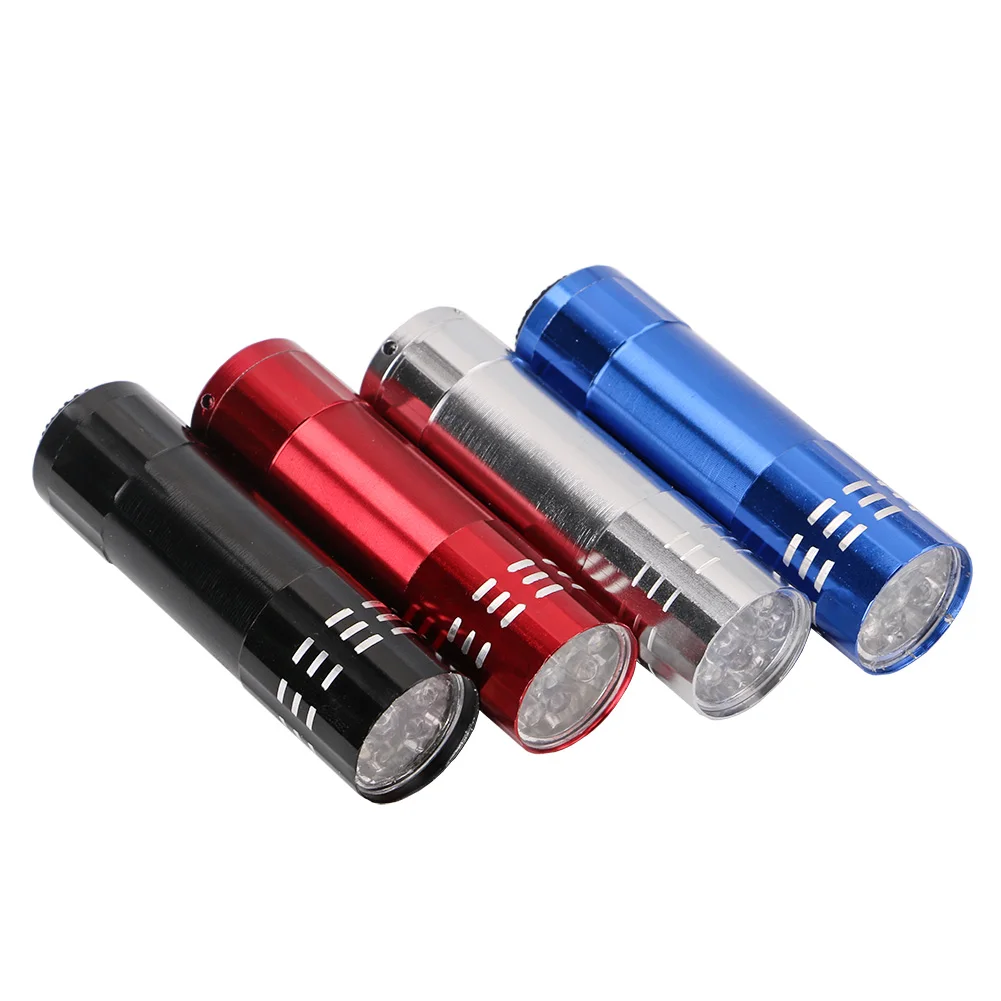 9 LED мини фонарик с аккумулятором AAA маленький карманный портативный фонарь лампа