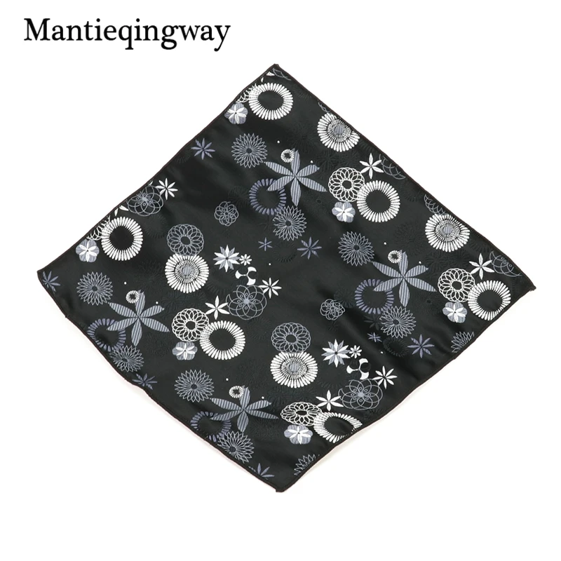 Mantieqingway Цветочные граваты Запонки Наборы для бизнеса 8,5 см черные и серые цветы корбаты галстук платок Набор для костюмов
