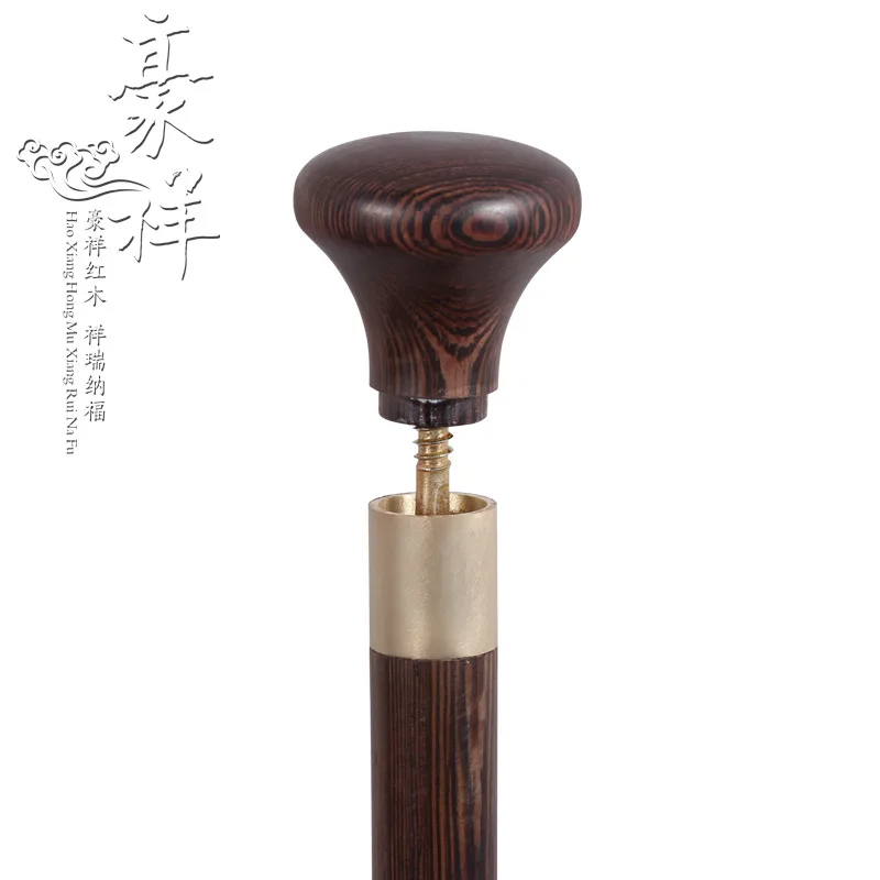 Деревянный Круглый классический деревянный трость из красного дерева клюка для