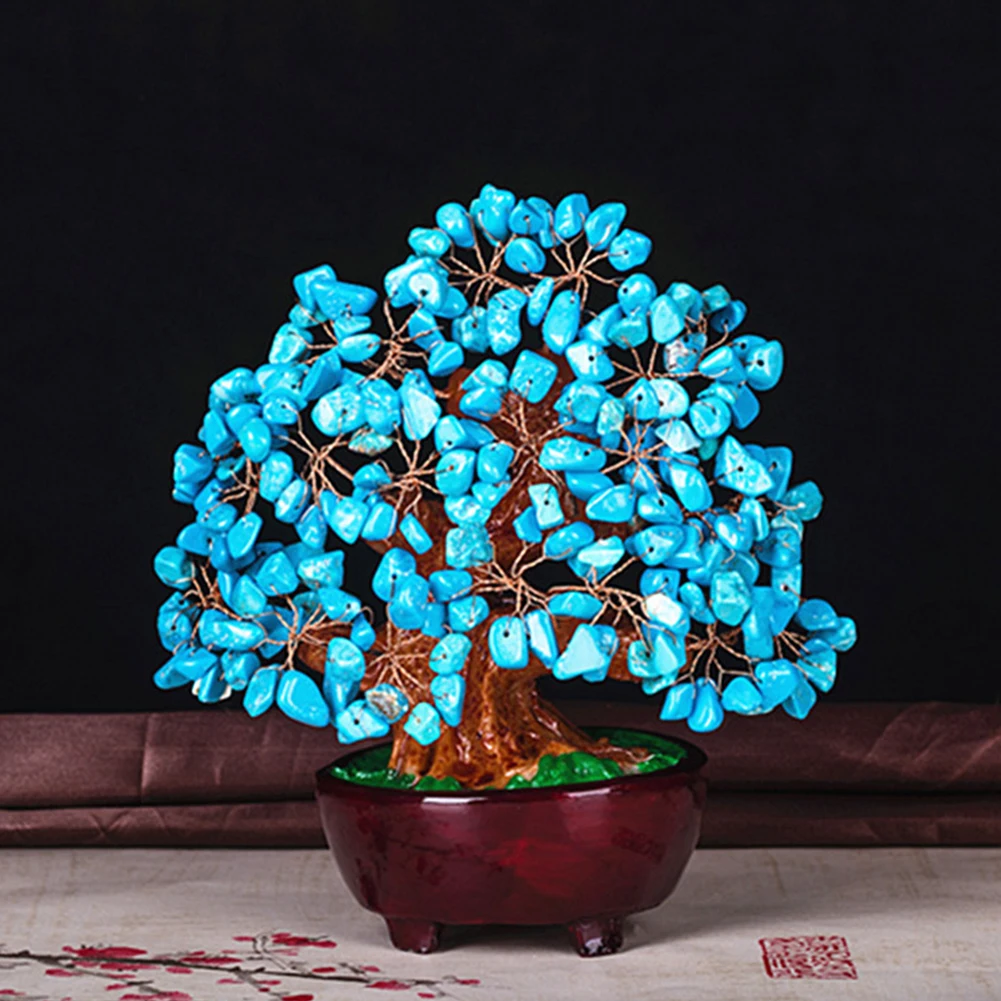 Офис в стиле фэн шуй бонсай мини кристалл денежное дерево удачи гостиная день