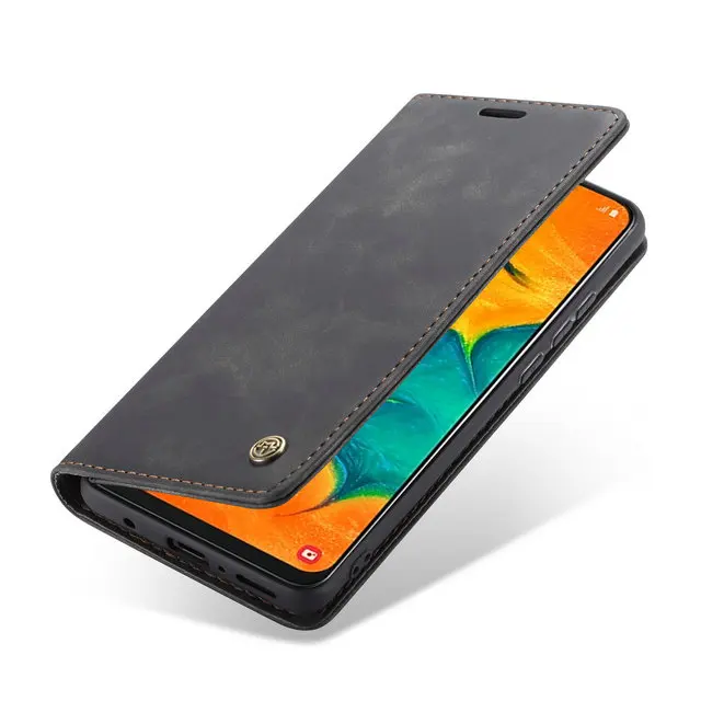 Роскошный кожаный чехол-кошелек для samsung A40, чехол A40, samsung Galaxy A40, чехол для телефона, откидной противоударный чехол для samsung Galaxy A 40 - Цвет: Черный