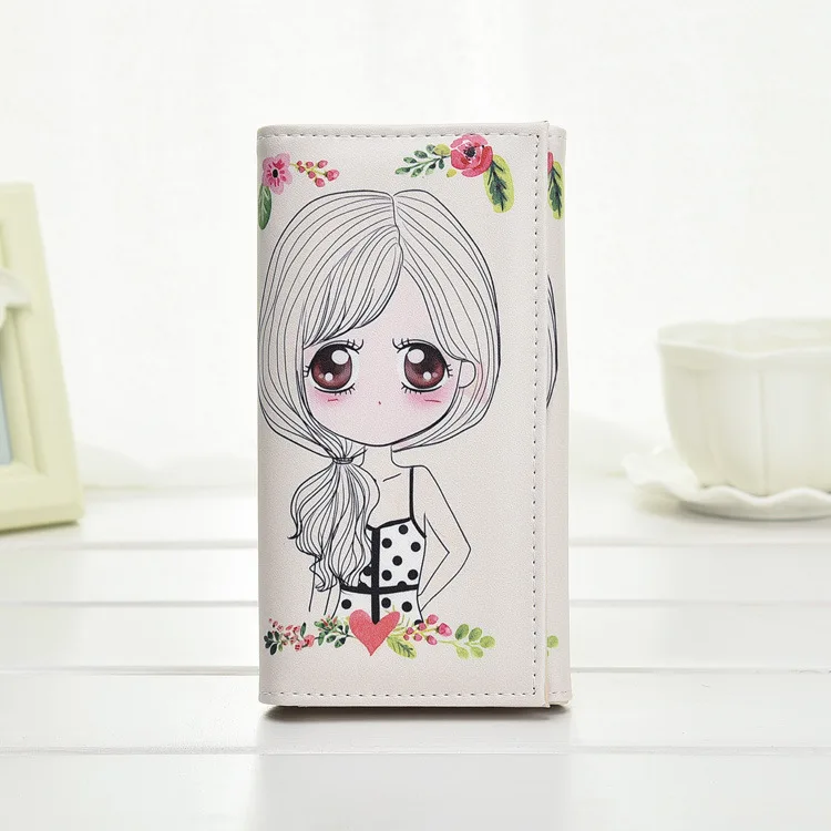 Новое поступление 10% модный кожаный кошелек для студенток с мультяшным принтом