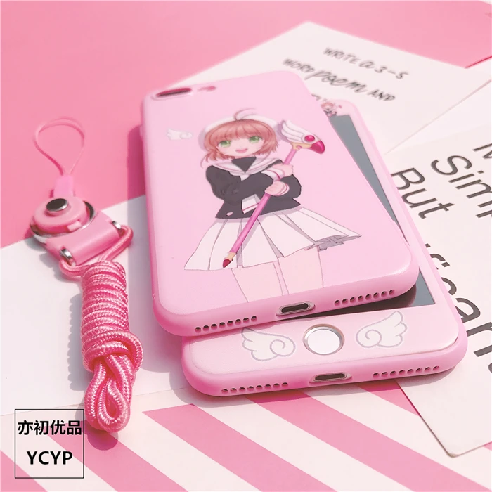 Чехол для iphone XR Cardcaptor Sakura+ пленка для экрана из закаленного стекла для iphone X XS Max 7 8 plus 6 S plus Sailor Moon+ ремешок