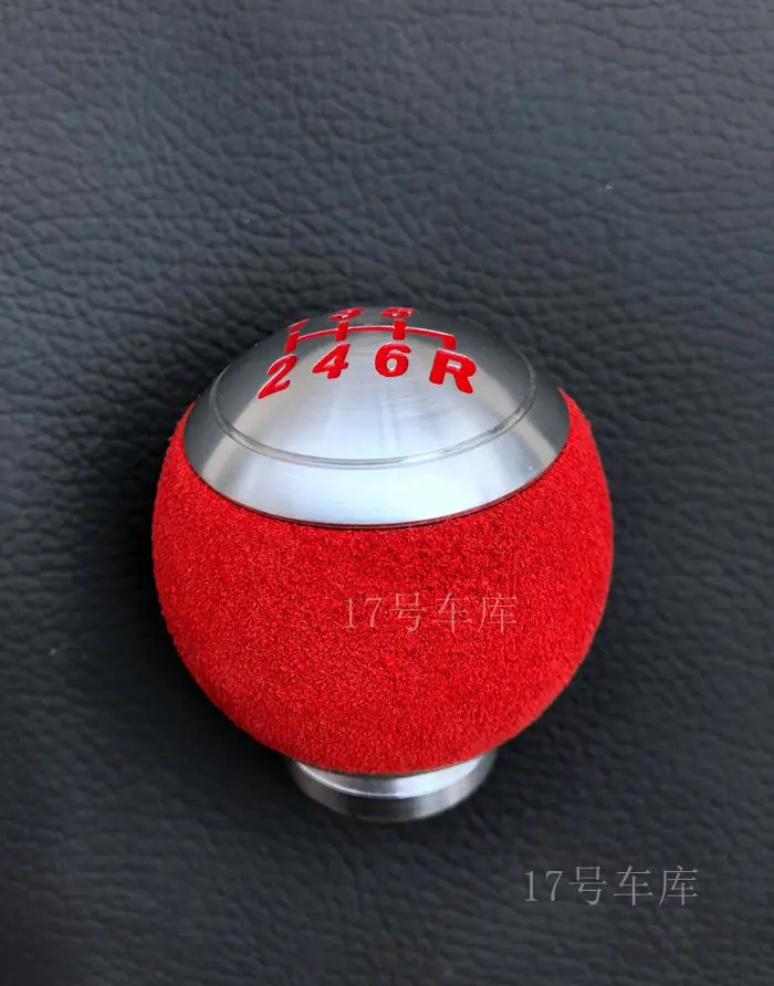 suede red Гладкая/замшевая кожа+ алюминиевый сплав автомобильная ручка переключения передач для Honda Civic 10, oem резьба, 6-gear - Название цвета: suede red