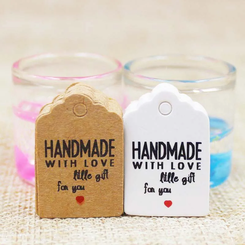 100 шт. разные милые крафт-бумаги/белая бумага Подарочная этикетка ручная работа