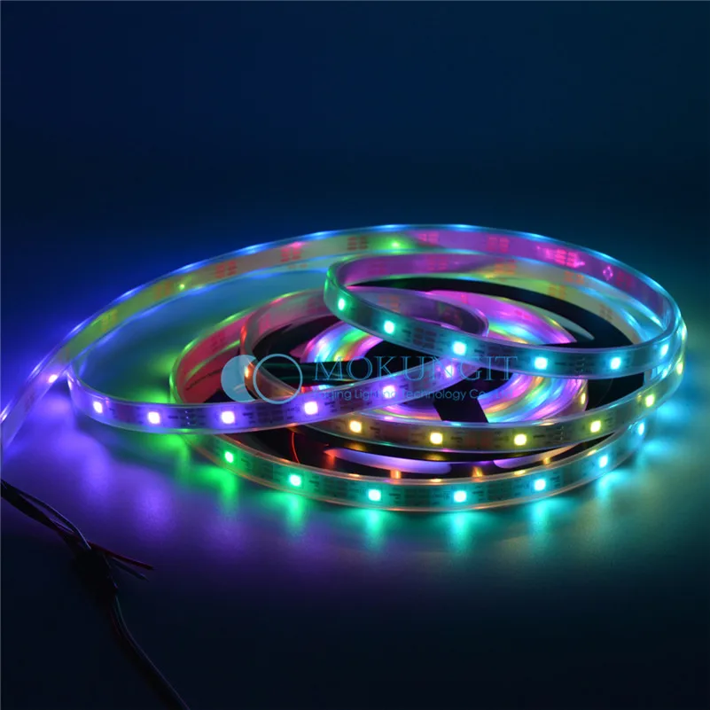Mokungit 1 м 9 Вт 30 светодиодный S SK6812 WS2812B светодиодный 5050 RGB красочные полосы света пикселей IP20 не водонепроницаемый IP65 IP67 белый/черный PCB DC5V