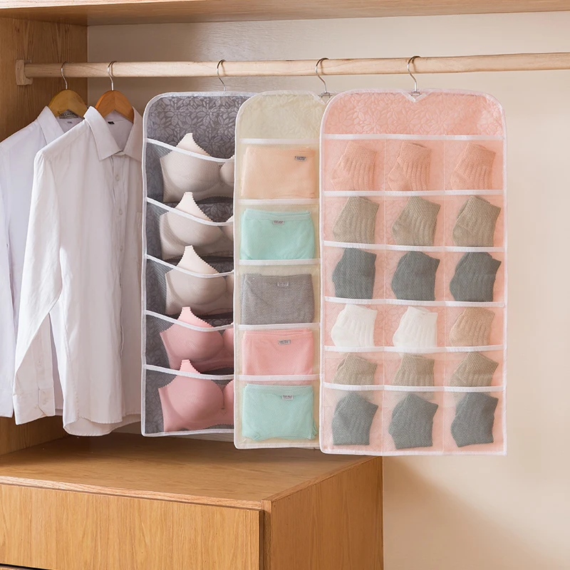 1 шт. сумка для хранения носков бюстгальтера нижнего белья двусторонняя 15-18 сетка