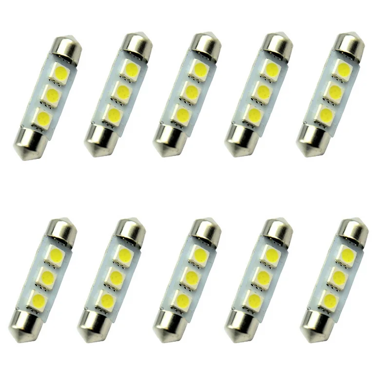100X гирлянда 36 мм 39 42 3 SMD 5050 C5W светодиодный светильник для номерного знака