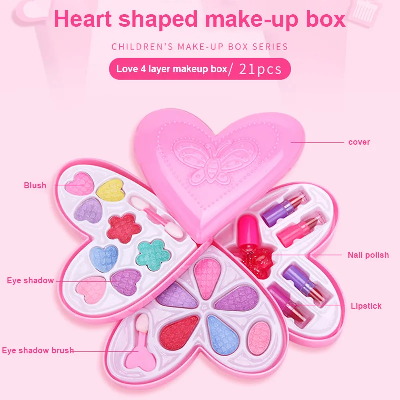 

Kids Girl Makeup Set Eco-friendly Cosmetic Pretend Play Kit Princess Toy Gift BM88