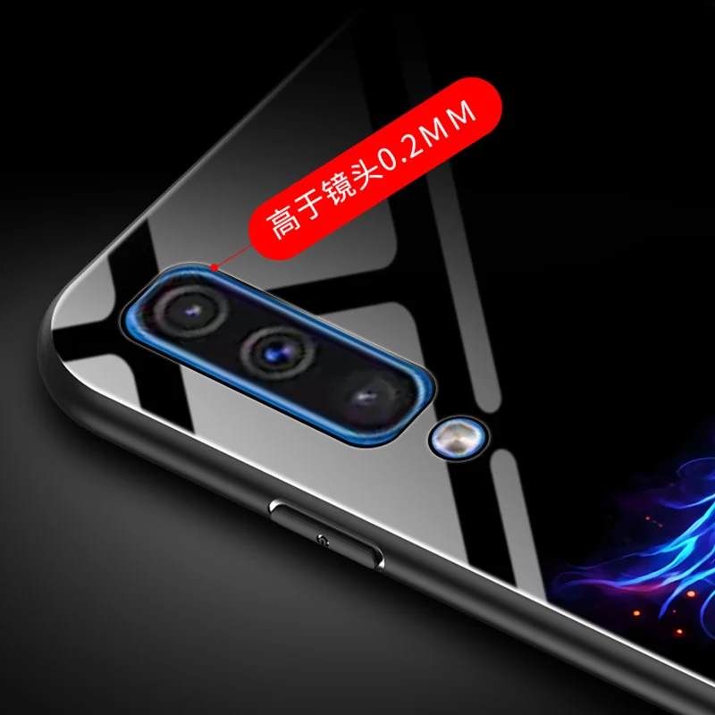 Dragon Wolf Luminous Glass Phone Case For Samsung Galaxy A50 a505 Luxury back Cover A30 a305 Night Shine case |