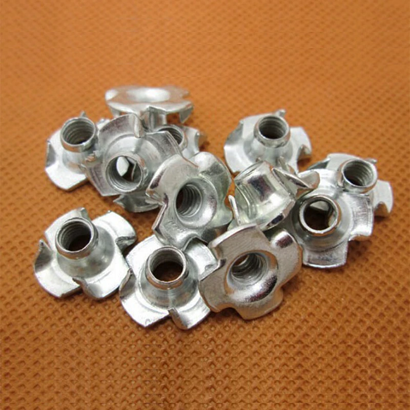 SHGO-T Nut Zinc Plated 4 Prong Tee Nuts Fasteners M10x1.5mm 20 Pcs | Обустройство дома