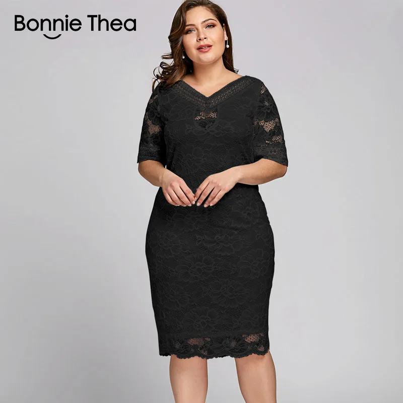 Женское кружевное платье Bonnie thea Белое Облегающее большого размера для вечерние