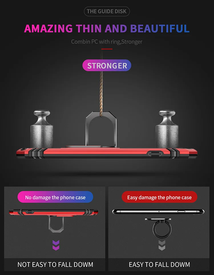 Армированный устойчивый кронштейн амортизация ТПУ + PC вращающийся на 360 ° чехол