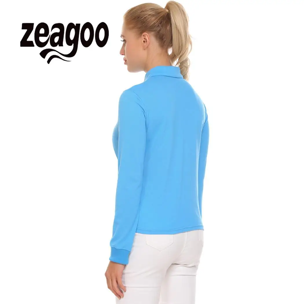 Повседневная Женская Однотонная рубашка-поло с длинным рукавом размера плюс