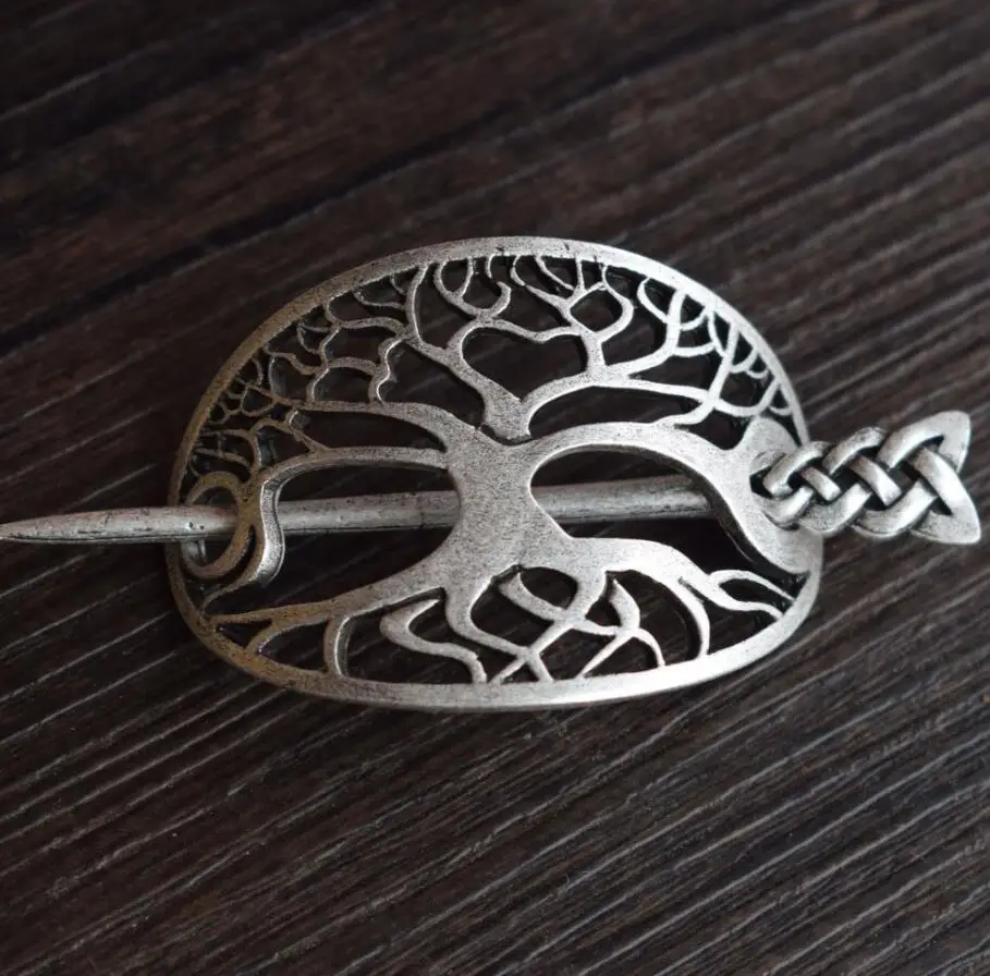 01 4,9*7 см wicca Viking tree of life заколки для волос, аксессуары для волос, подарок для нее - Окраска металла: 01