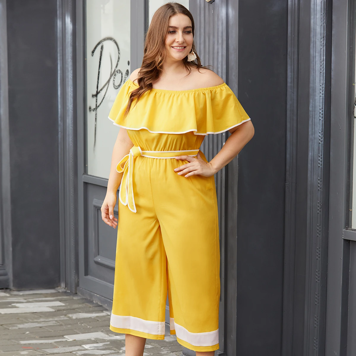 2019 новые женские комбинезоны большого размера платье на одно плечо лямки с