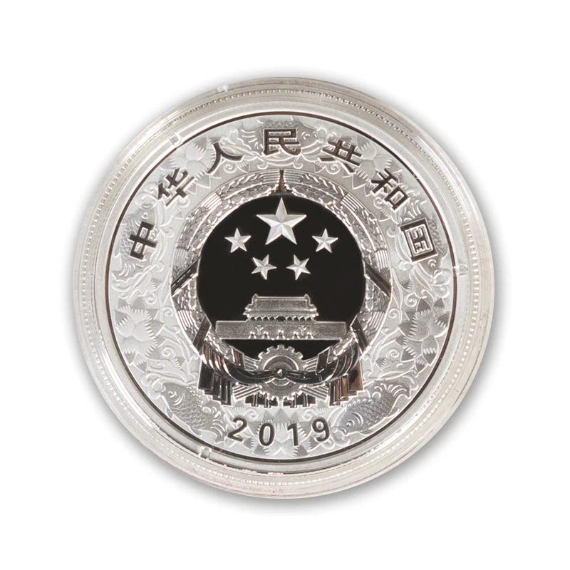 Китай 2019 lunar животного свиньи 30 г Серебряная монета доказательство с COA и коробка