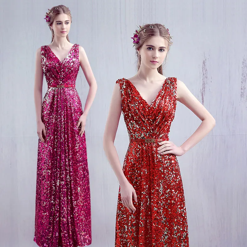 SSYFashion роскошное вечернее платье невесты вечерние Длинные блестками тонкий