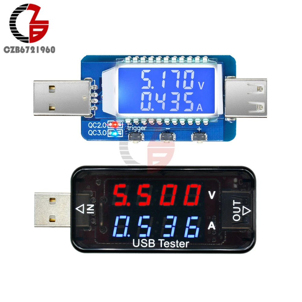 Цифровой USB тестер QC3.0 QC2.0 вольтметр амперметр Интеллектуальный триггер