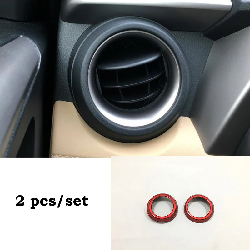 

For Toyota RAV4 2016 2017 ABS Plastic Red Car left and right air outlet Cover Trim Decoration interior Car accessories 2pcs