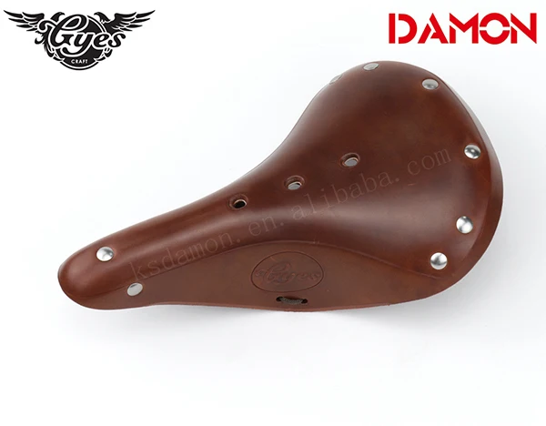 Brown Тайвань Gyes GS-17 MTB велосипедное седло классический коровья кожа Ретро Винтаж дорожный велосипед горный велосипед Подушка сиденья - Цвет: Brown