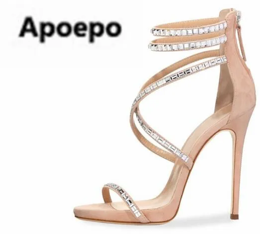 

Sales 2022 newest Luxury Diamond stiletto bling bling summer sandals crystal high heels shoes women wedding pumps dress shoes