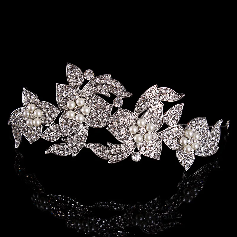 Модные прозрачные Hairwear тиара жемчужина оголовье корона принцессы handmand Диадемы
