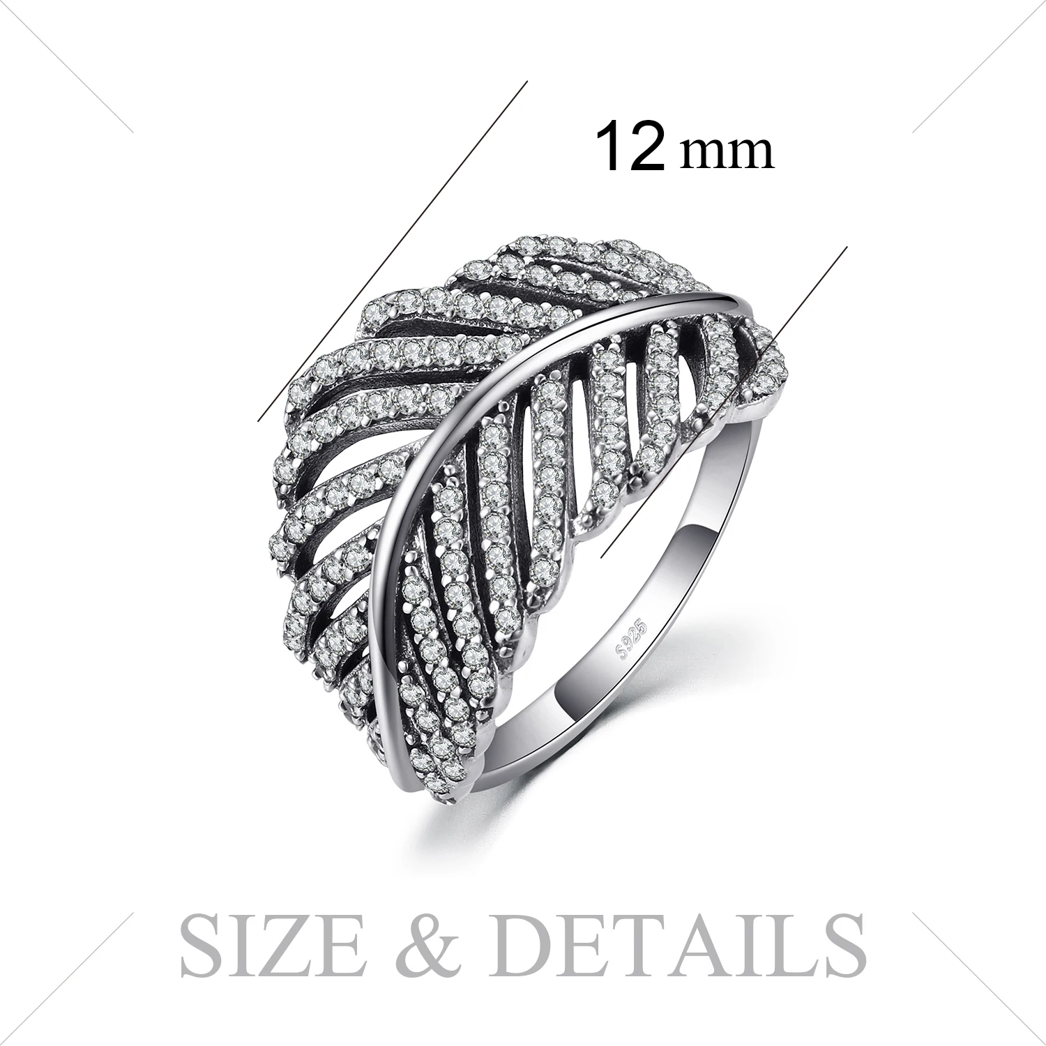 Jewelrypalace 925 пробы серебро в виде ажурных листьев коктейльное кольцо для Для женщин