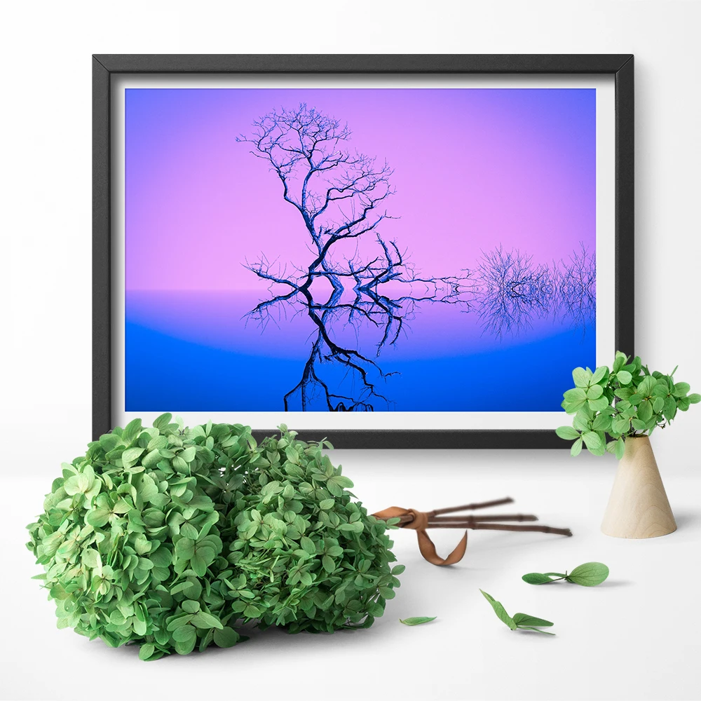 Природа вдохновение сушеные Дерево Картина на холсте закат Wall Art домашний декор
