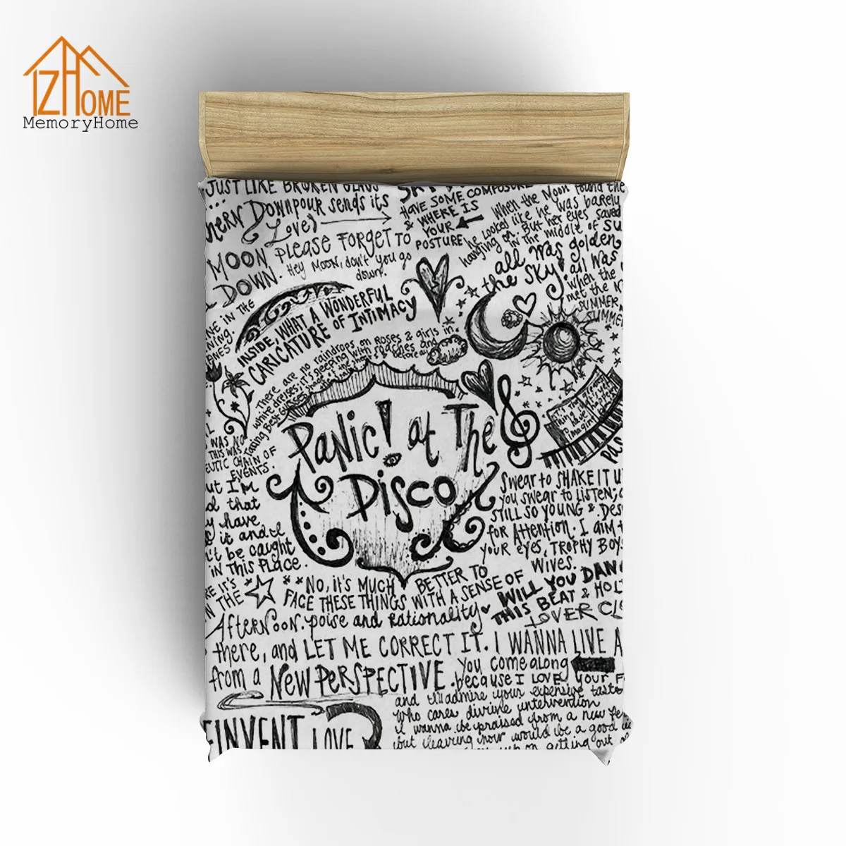 Креативное покрывало Memory Home флисовое в стиле рок-группы можно стирать стиральной