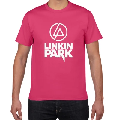 fuchsia Летняя модная мужская футболка Lincoln LINKIN Park, футболка из хлопка, высокое качество, одежда Linkin, мужские короткие топы, футболки для мужчин - Цвет: fuchsia