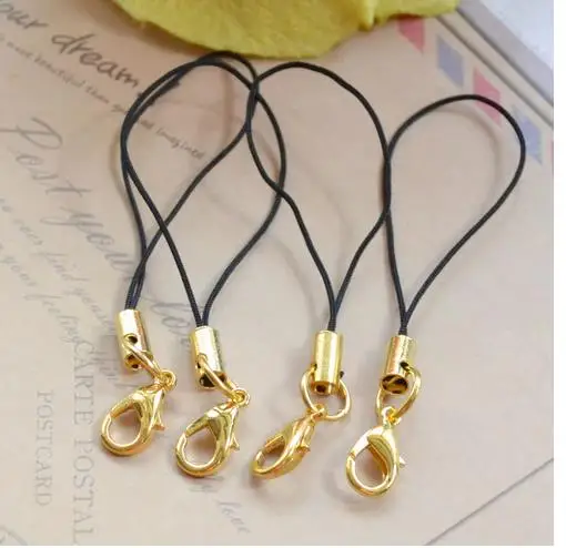 100 шт./лот серебряные черные шнурки для сотового телефона ремешки Лариат