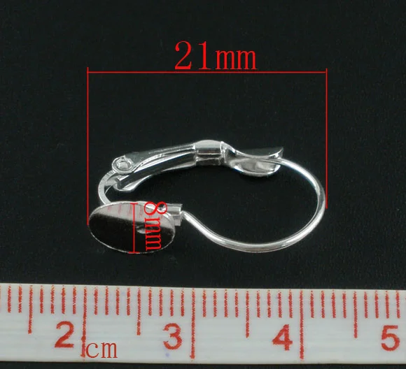 Doreen Box Lovely 50 серебряных сережек с клипсами 21x14 мм (B07135)|earring clip findings|clip earring findingsearring