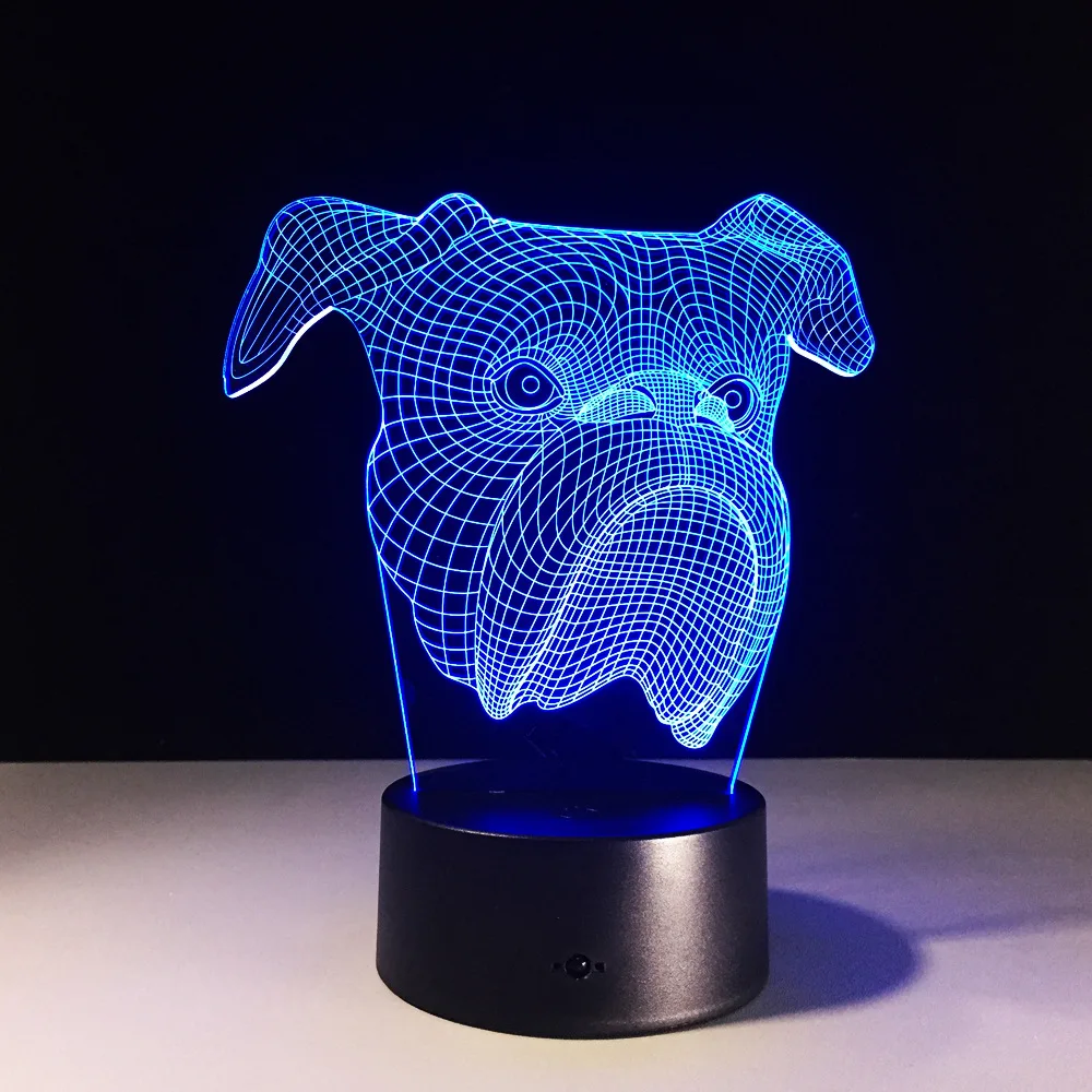Pekingese Dog 7 цветов лампа 3d визуальные Светодиодные ночные светильники для детей