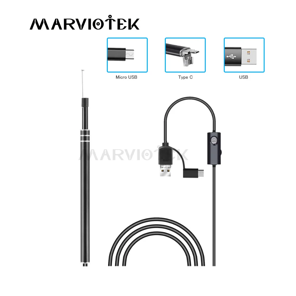 Эндоскоп камера USB 3 в 1 инструмент для чистки ушей эндоскоп HD визуальный