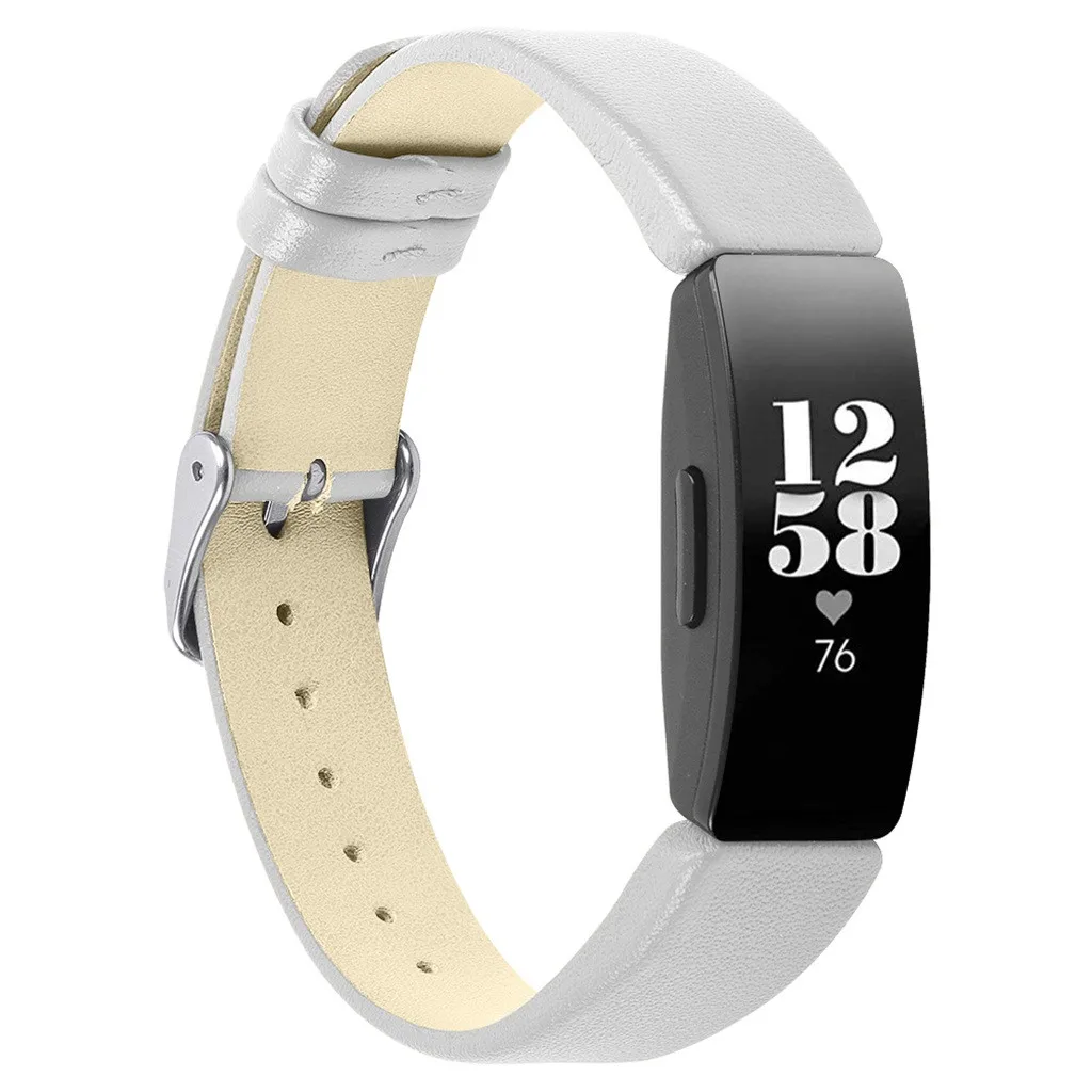 Белый Замена кожаный ремешок для часов Ремешок Для Fitbit Inspire/Inspire HR horlogebandje correa de reloj - Цвет: Белый