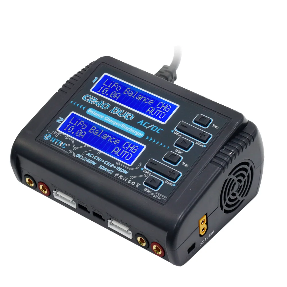 HTRC сенсорный экран AC 150 Вт DC 240 Вт двухканальный RC Баланс Lipo зарядное устройство LiHV жизнь Lilon NiCd NiMH PB батарея Dis зарядное устройство