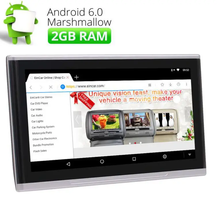 10 1 &quotAndroid 6 0 HD 1080 P сенсорный экран автомобильный подголовник монитор видео плеер