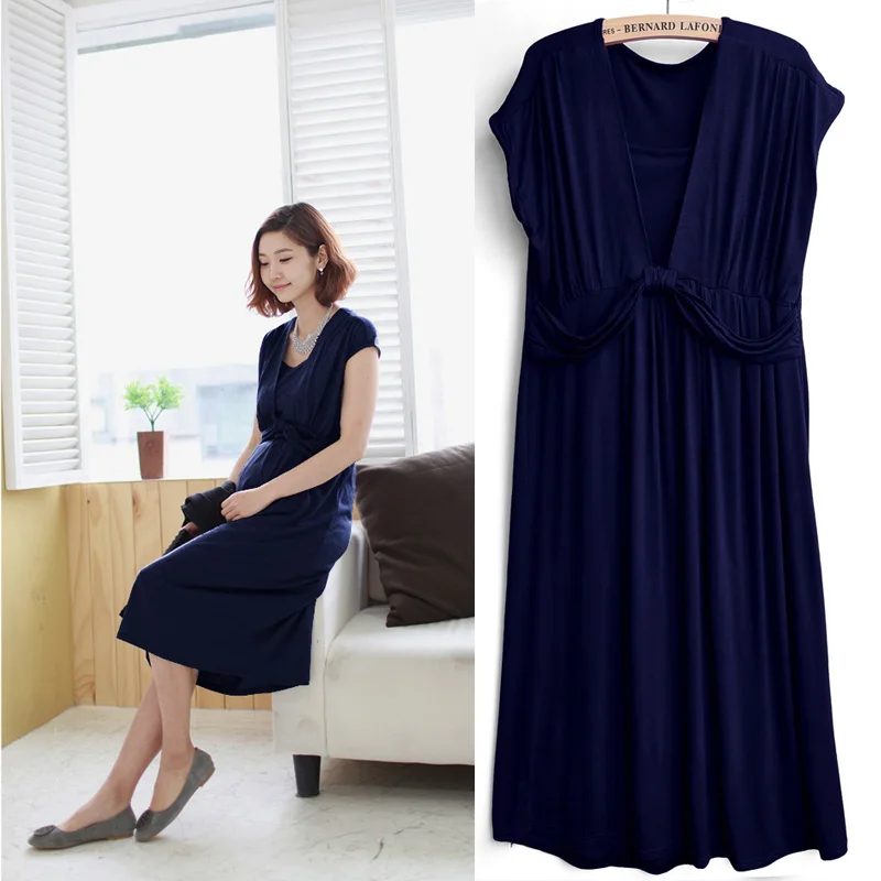 

Emotion Moms Party Maternity Clothes Modal Soft Nursing Dress for Pregnant Women Materntiy Dresses Summer Breastfeeding Dresses