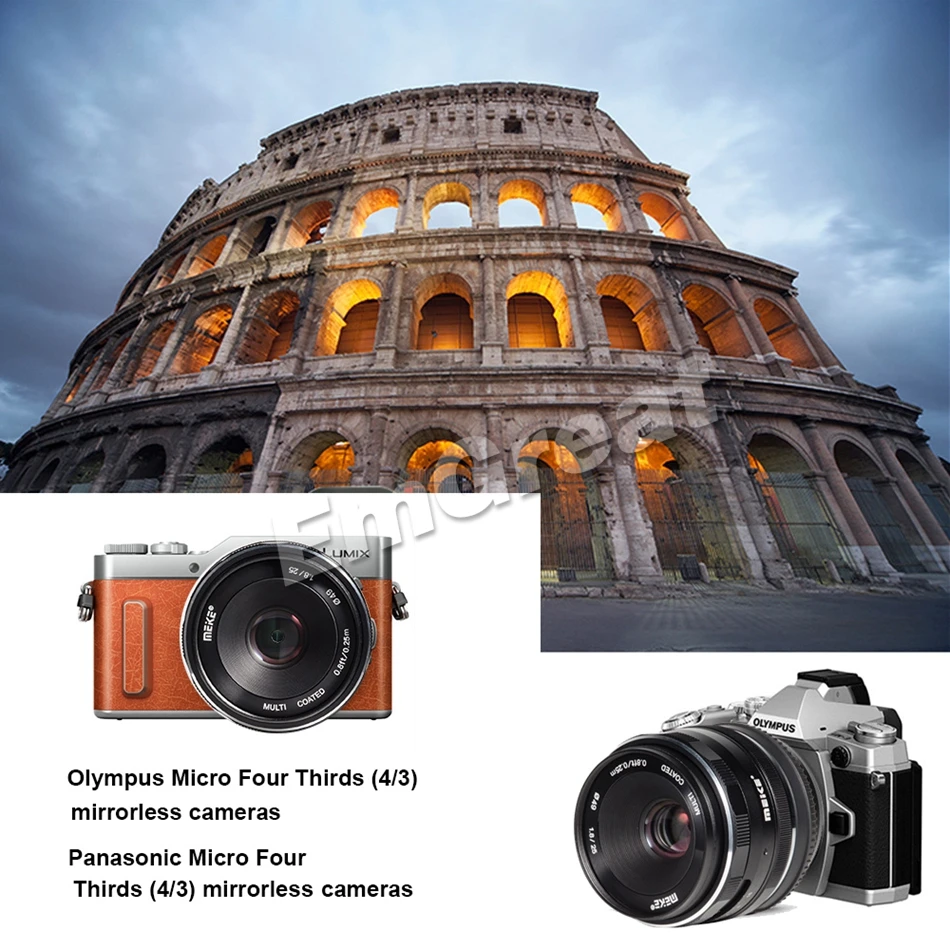 Meike 25 мм F1.8 широкоугольный объектив с большой апертурой ручная фокусировка объектив для sony E Mount/для Fuji камеры A6500 A7 A7II A7R X-T1 X-T2