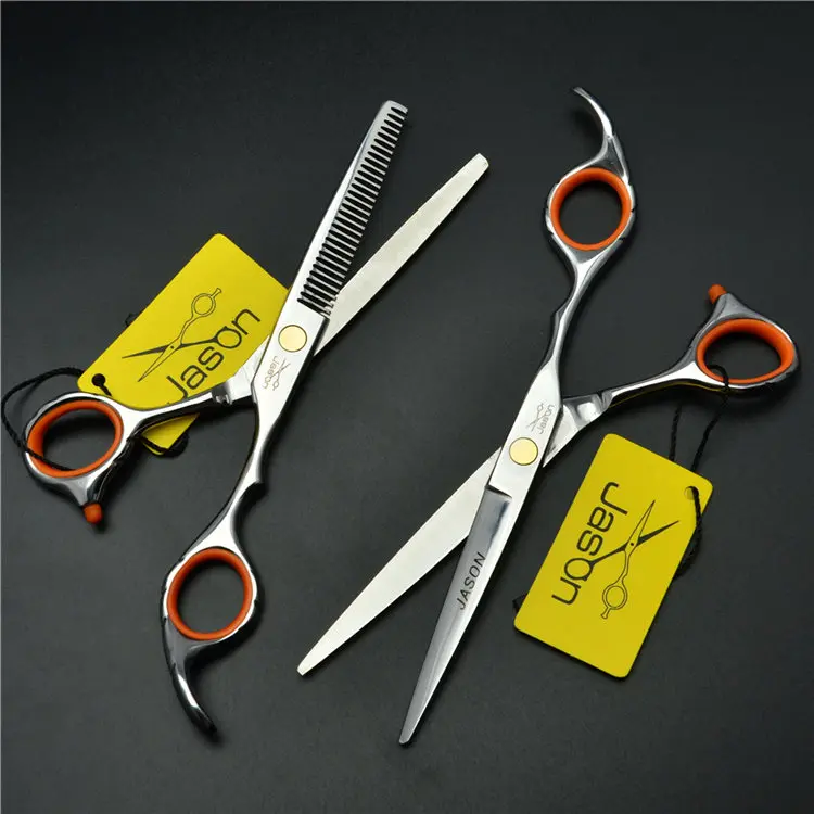 One Pair Without Bag 303#6 ''Марка Jason высшего сорта парикмахерские Ножницы JP 440C Профессиональный Парикмахеры Резка Ножницы филировочные ножницы Ножницы для волос - Цвет: One Pair Without Bag