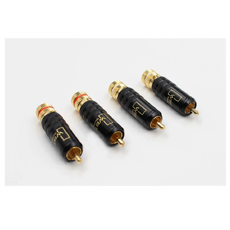 2 шт. позолоченный RCA штекер аудио сигнала RCA разъем пайки Блокировка RCA разъем