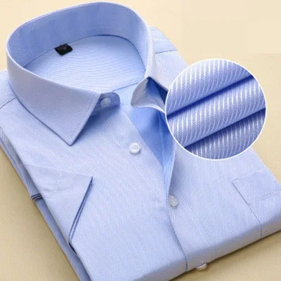 7XL 8XL 9XL мужская деловая блуза большого размера 10XL 11XL 12XL с короткими рукавами и лацканами деловая Повседневная офисная синяя летняя - Цвет: picture color